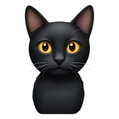 black cat with straight white horns  sticker