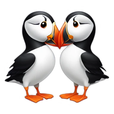 Puffins in love sticker