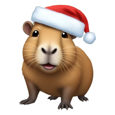 capybara with a santa claus hat sticker