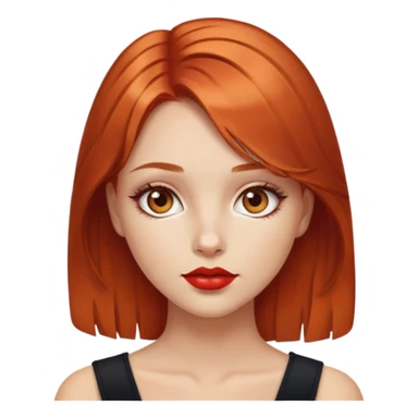 Ragazza con capelli ramati, occhi nocciola e rossetto rosso sticker