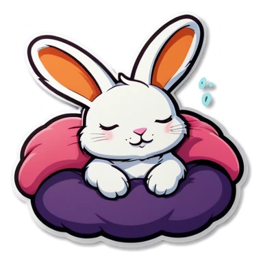 Rabbit sleeping with zzz sticker