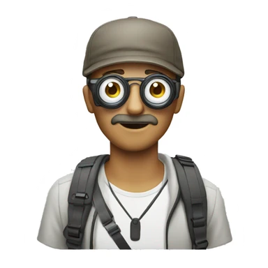 BLIND MAN whith photocamera sticker