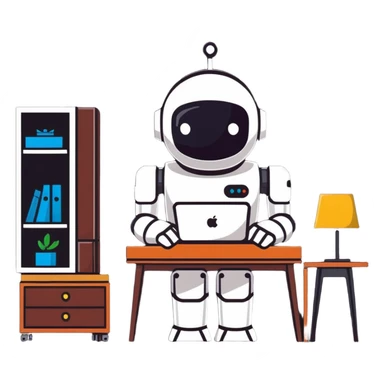furniture store robot assistant sticker