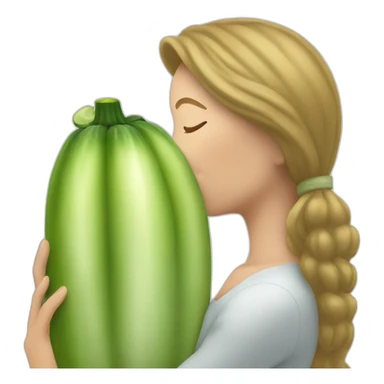 White Woman kissing Zucchini sticker