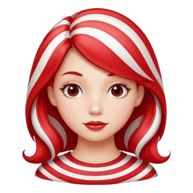 girl with hair looking like peppermint sticker