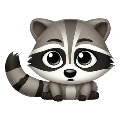 Raccoon sad waiting by phone for answer sticker