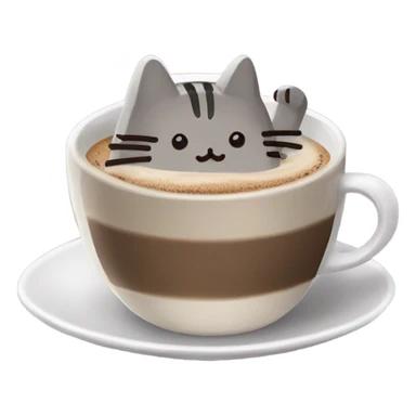 Pusheen with coffee sticker