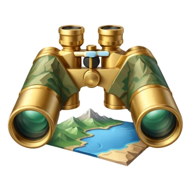 map with binoculars sticker