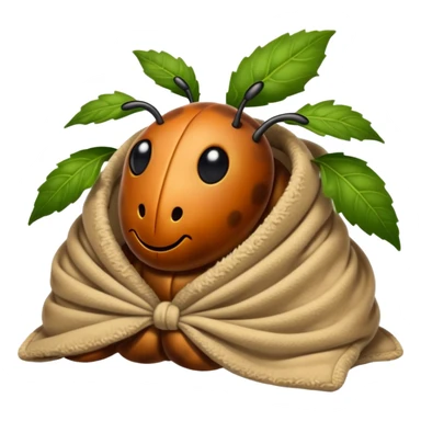 beetle wrapped in a blanket inside a shrub sticker