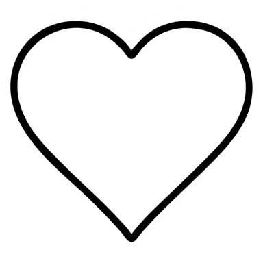 outlined heart icon with black lines and no fill sticker