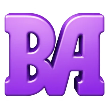 3D text that spells "you" in a shiny purple fancy font  sticker
