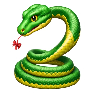 snake with bow sticker