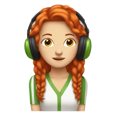 red headed white girl listening to reggae sticker