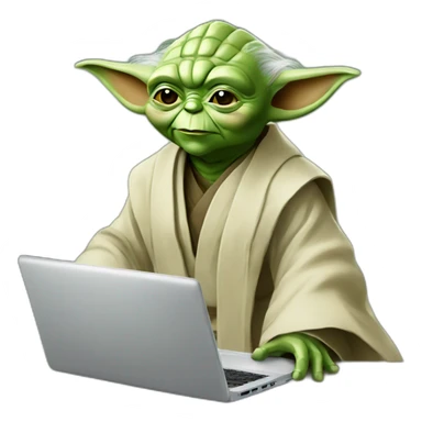 Master Yoda with laptop sticker