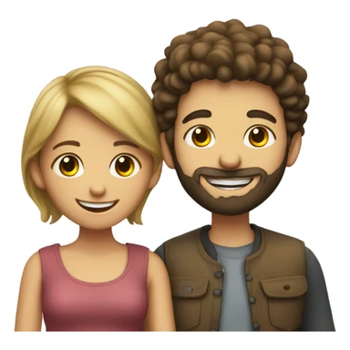 smiling boy with beard and his girlfriend sticker