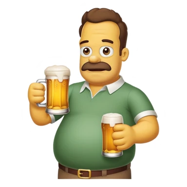 Barney Gumble Simpson avec une bière sticker