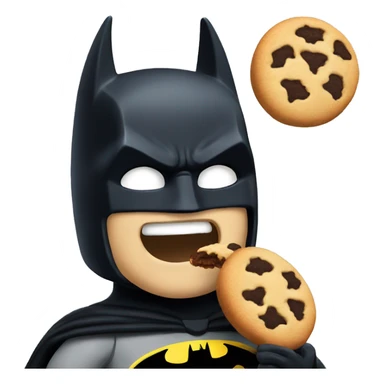 Batman eating a cookie sticker