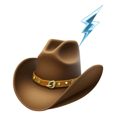 Lighting Bolt strike into cowboy hat sticker