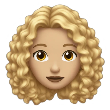 Sallow skin long curly  blonde hair brown small eyes big lips sticker