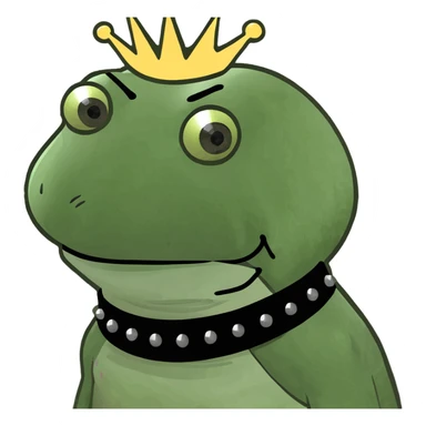 punk frog wearing leather jacket and piercings, graffiti background sticker