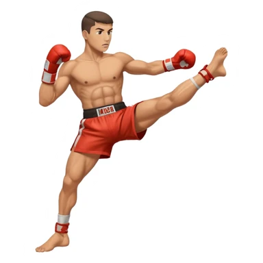 kickboxer kicking sticker