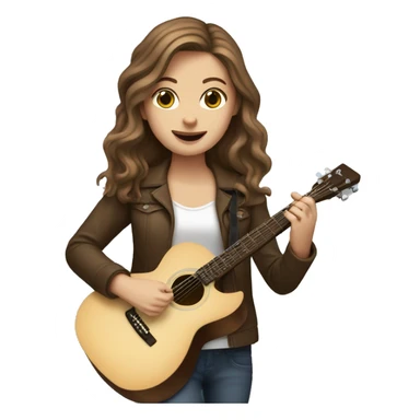 brown haired white girl playing guitar sticker