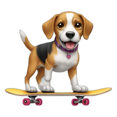 dog on a skate sticker