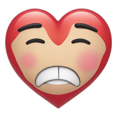 Kiss face on heart sticker