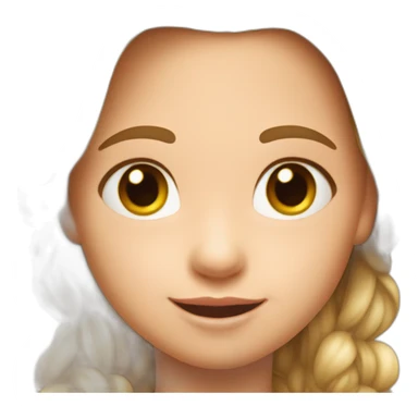 niña con pelo moreno, piel blanca y pecas en la cara,sonriente sticker