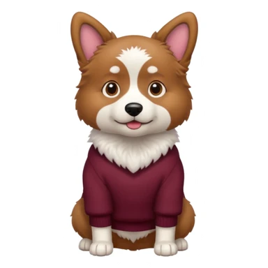 dog wearing a burgundy jumper sticker