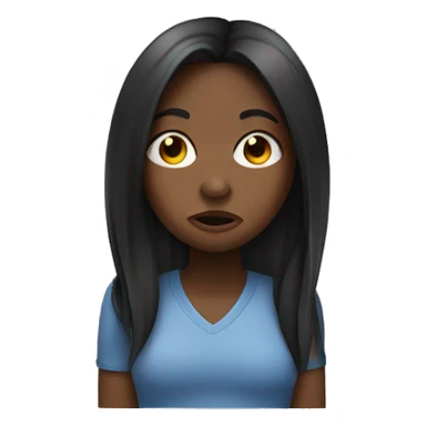 Black girl with straight hair plugging her nose and crying  sticker
