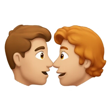 Brunette Man Kissing ginger man sticker