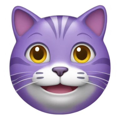 Purple cat with big smile sticker
