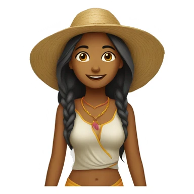 Indian girl vacation sticker