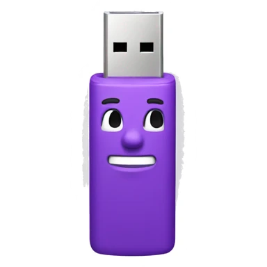 purple usb flash drive sticker