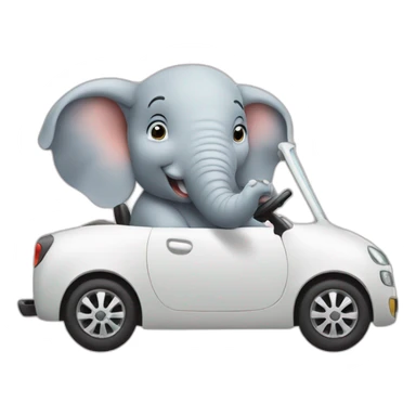 An elephant driving a car sticker
