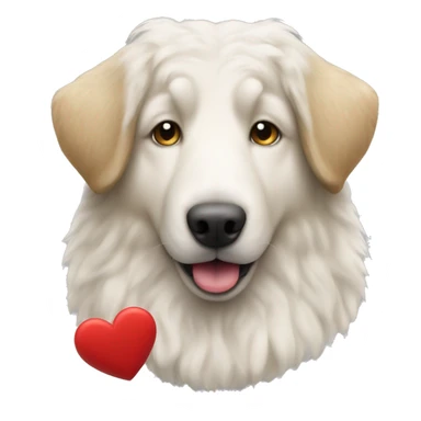 Maremma sheep dog with a red collar and a teddy bear  sticker