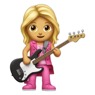 long-blond-bassguitar-player-pink-clothes-pink sticker