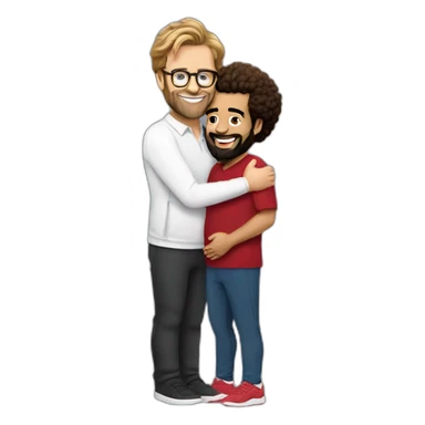Full body Jurgen klopp hugging male Pregnant mo Salah sticker