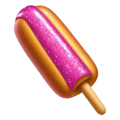 Pink corn dog with glitter  sticker