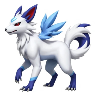 Garurumon-Zangoose-Renamon-Absol-fusion-hybrid-creature (full body) sticker