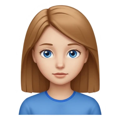 Girl with light brown straight hair with blue eyes sticker