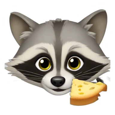 A raccoon eating m sticker