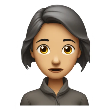 anxious looking woman sticker