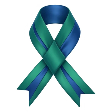 Green and  dark blue awareness ribbon  sticker