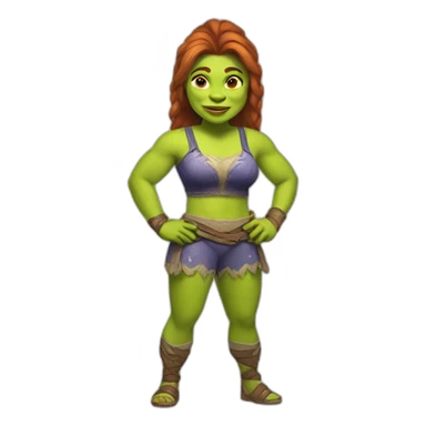 Female Shrek wrestler sticker