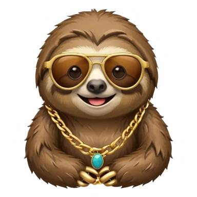 Sloth with sunglasses and gold chains sticker