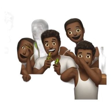 Group of guys pop bottles in nightclub sticker