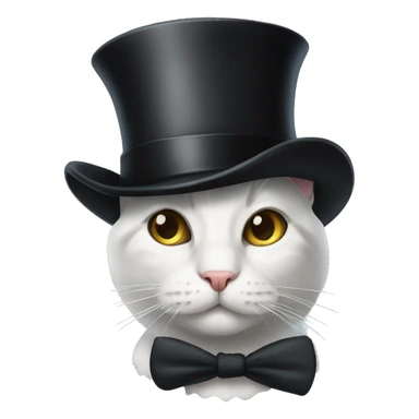 Cat What top hat and monocle sticker