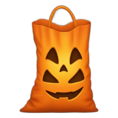 Orange Trick or treat bag with jack-o’-lantern face sticker